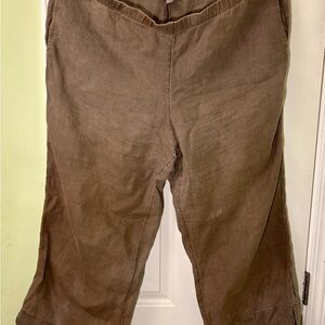 J. Jill Taupe Linen Trousers